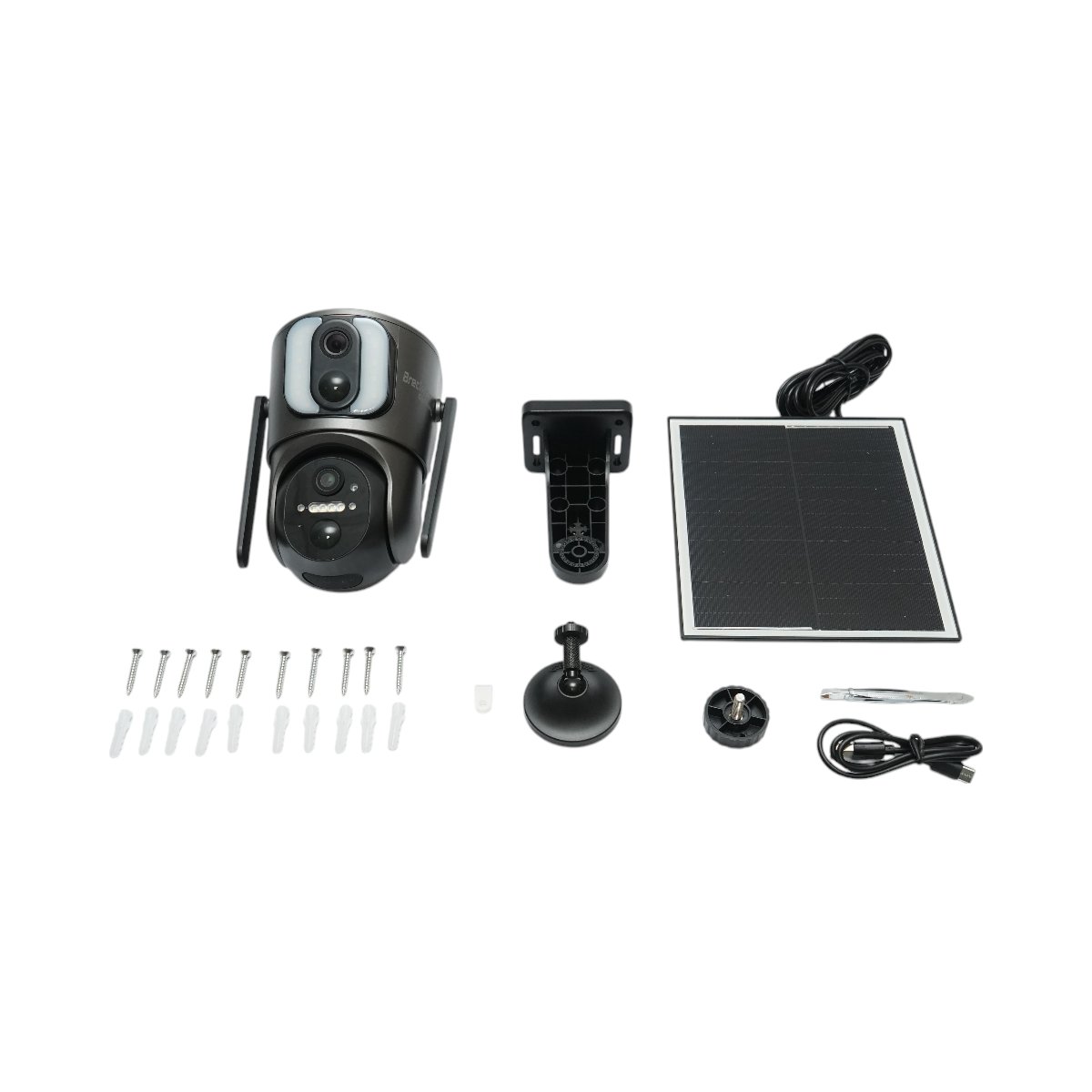 Camera supraveghere cu lentila duala 6MP, 4G, WIFI 2.4 GHz cu panou solar, baterie 13500 mAh, PTZ control, senzor miscare, detectie umana PIR, smart IR night vision si aplicatie Ubox